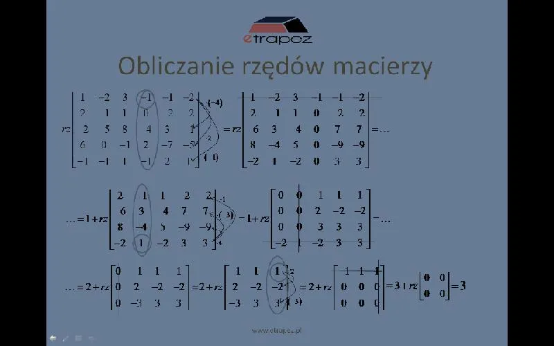 Obliczanie rzędu macierzy
